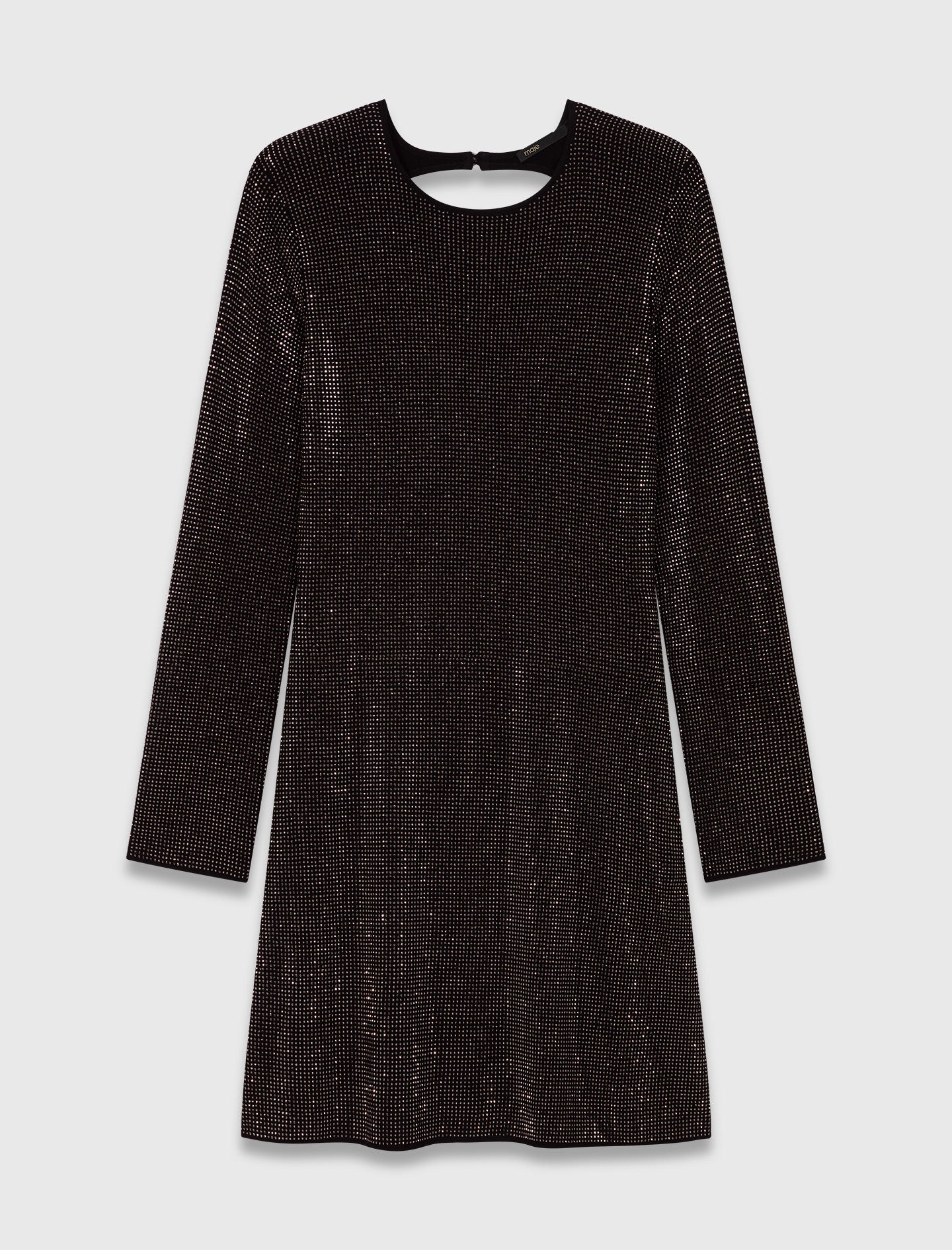 Vestido corto de punto con estrás
