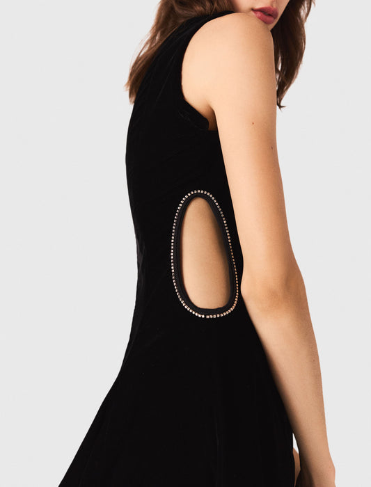 Vestido corto de terciopelo