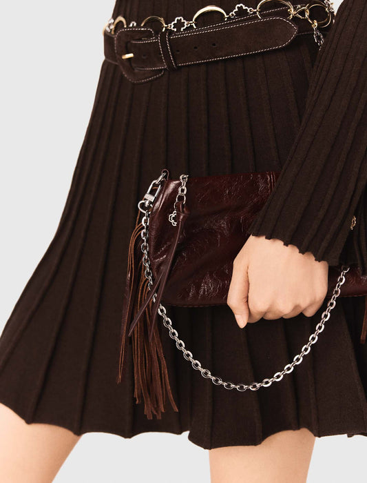 Vestido corto patinador con cuello alto