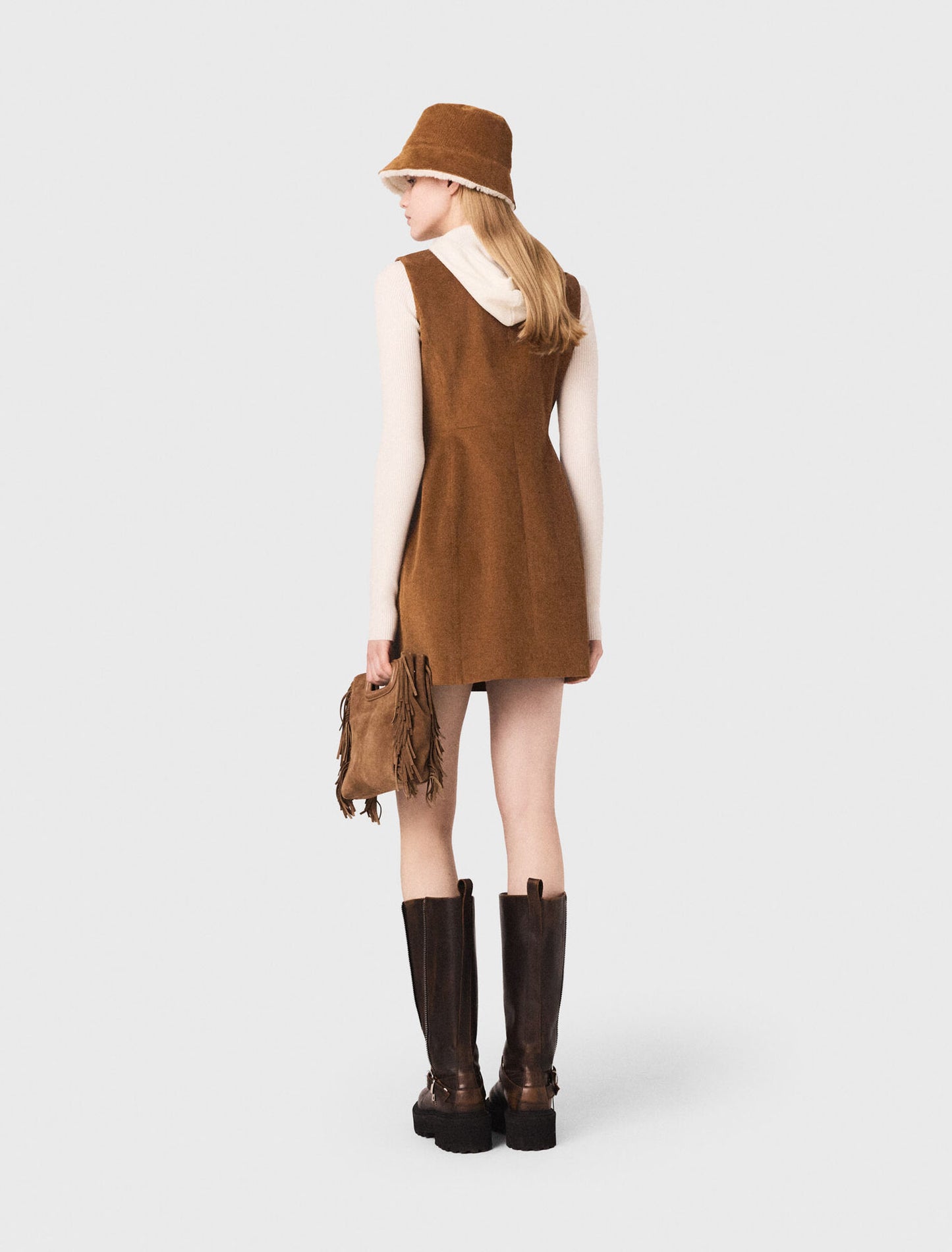 Vestido corto de pana