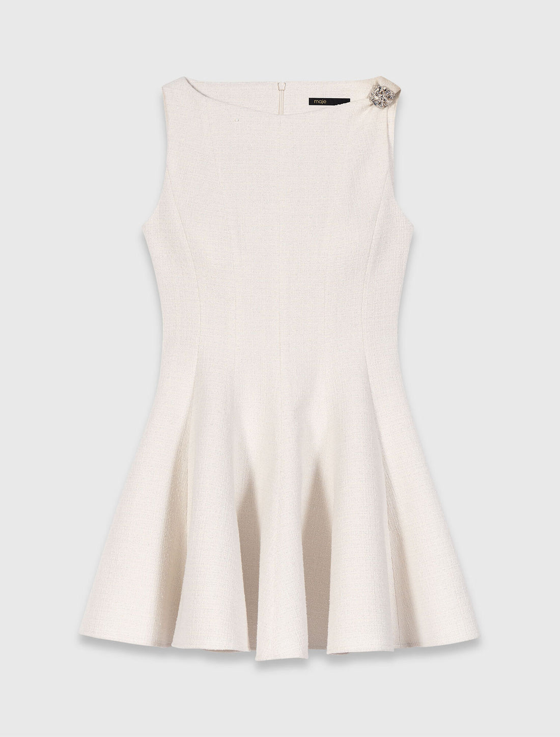 Vestido corto acampanado de tweed