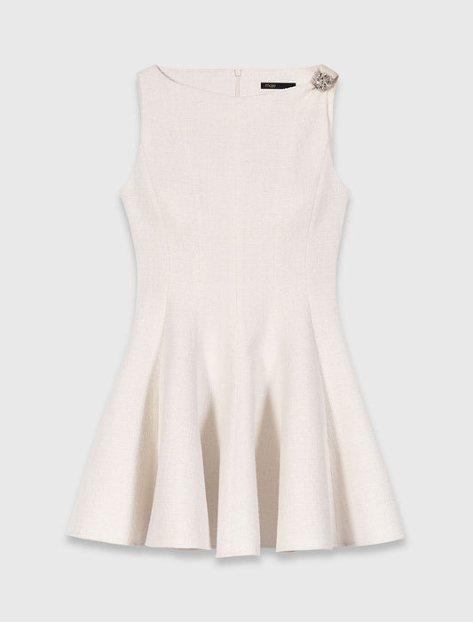 Vestido corto acampanado de tweed