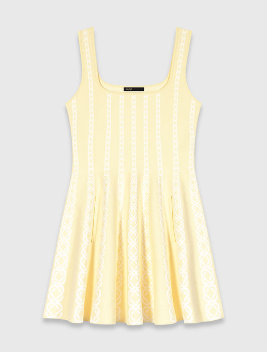 Vestido corto de punto jacquard