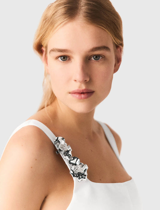 Vestido corto de satén