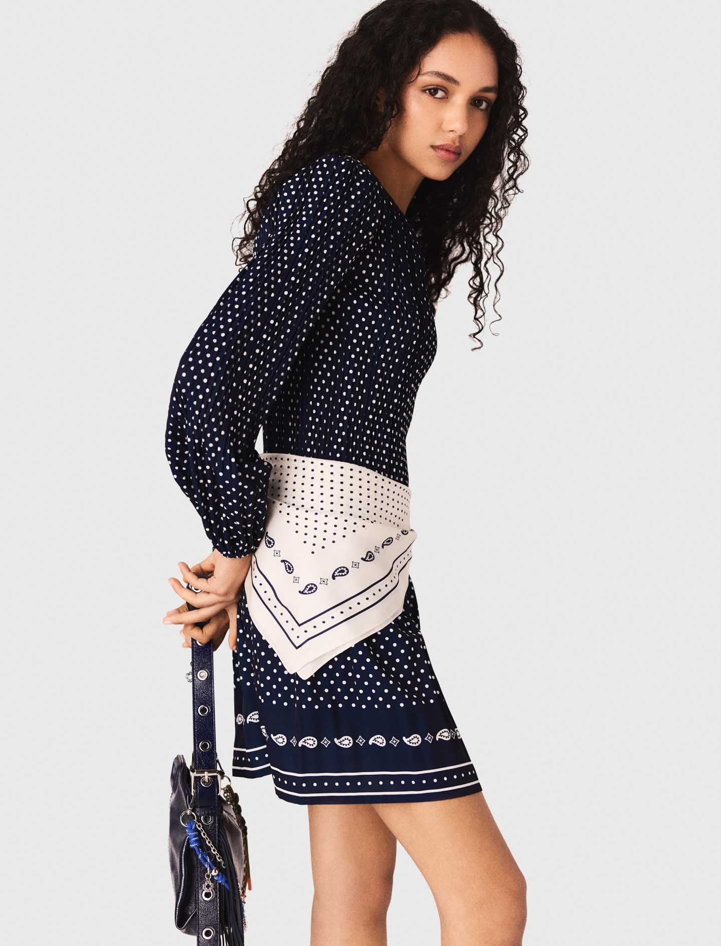 Vestido plisado estampado