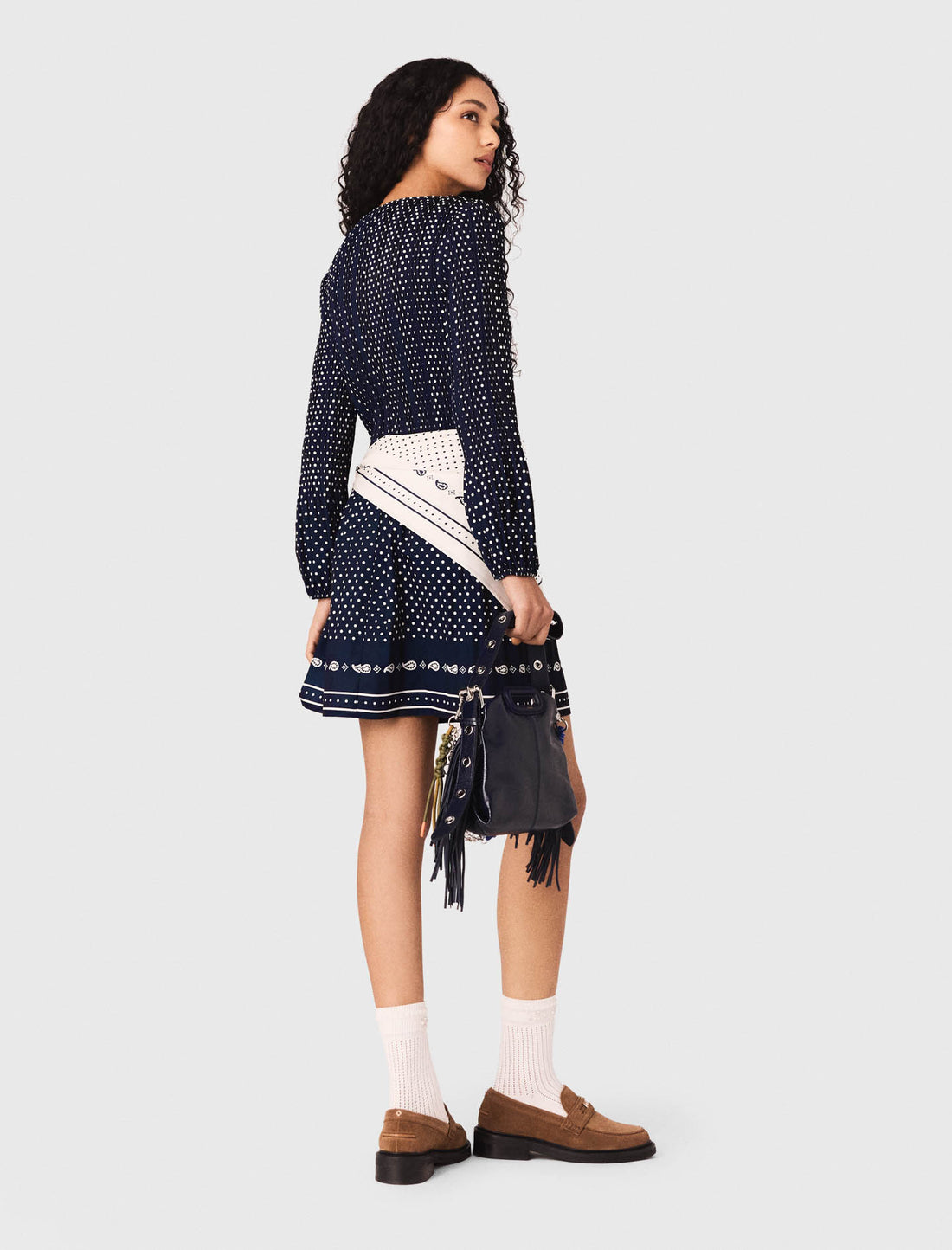 Vestido plisado estampado