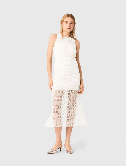 Vestido largo de ganchillo y strass