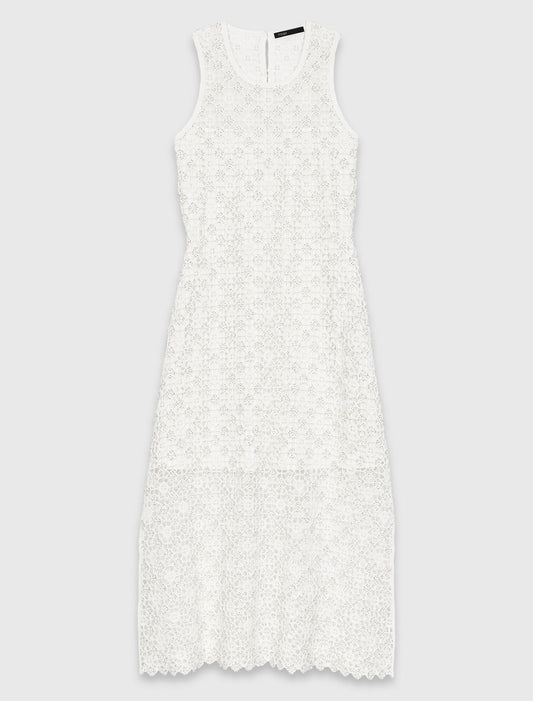 Vestido largo de ganchillo y strass