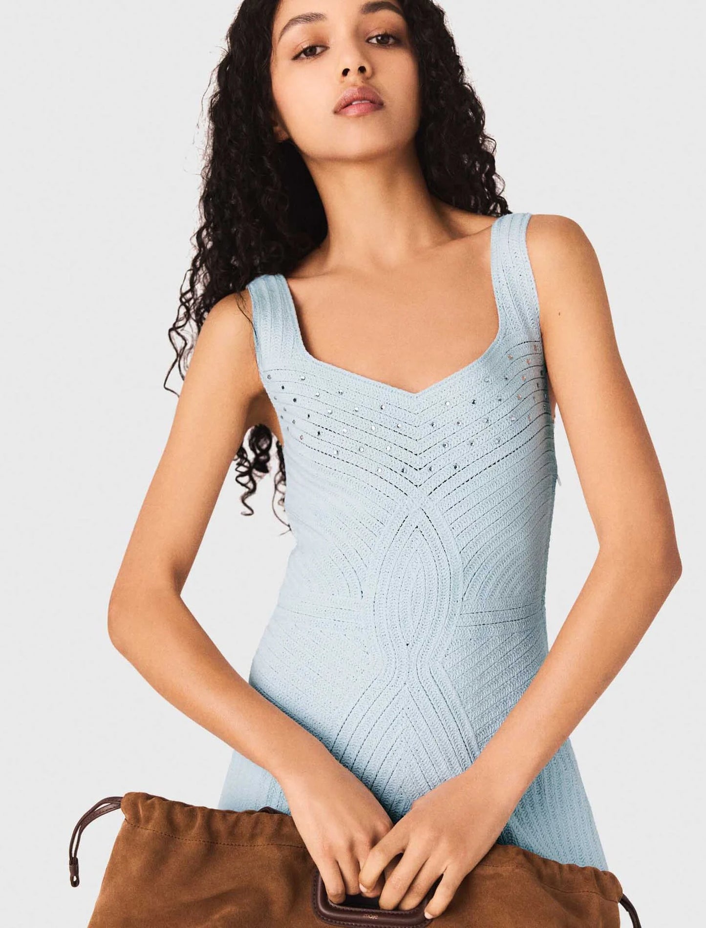 Vestido de ganchillo forro amovible