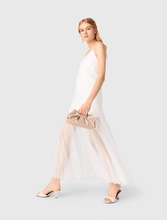 Vestido de tafetán y encaje