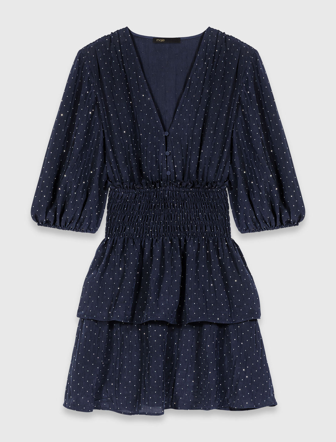 Vestido con volantes y pedrería