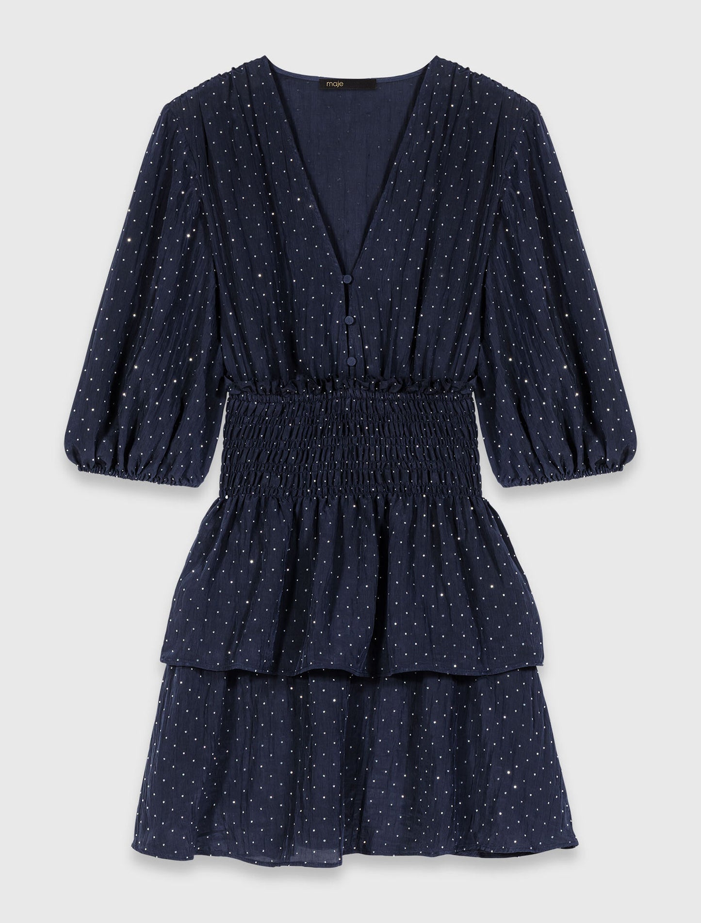 Vestido con volantes y pedrería