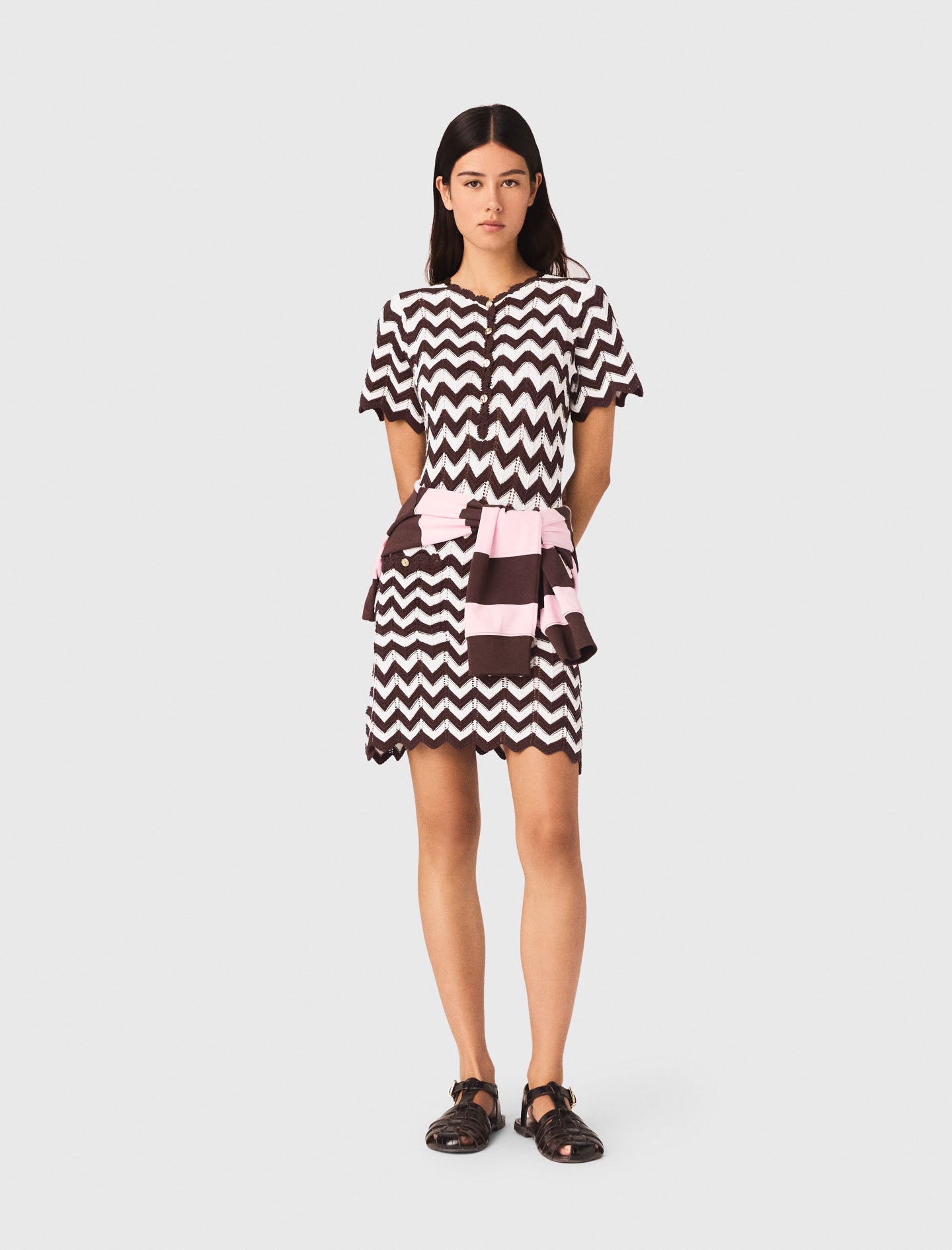 Vestido de ganchillo en zigzag