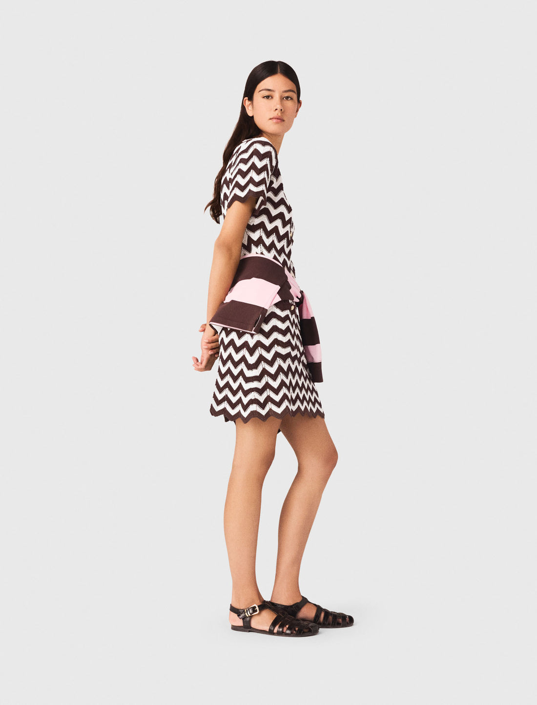 Vestido de ganchillo en zigzag