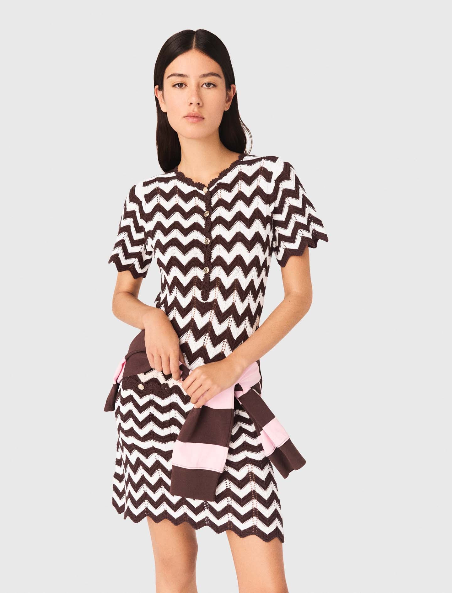 Vestido de ganchillo en zigzag