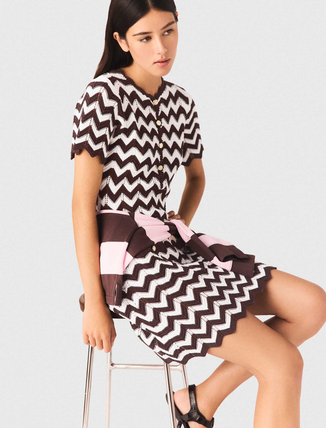 Vestido de ganchillo en zigzag
