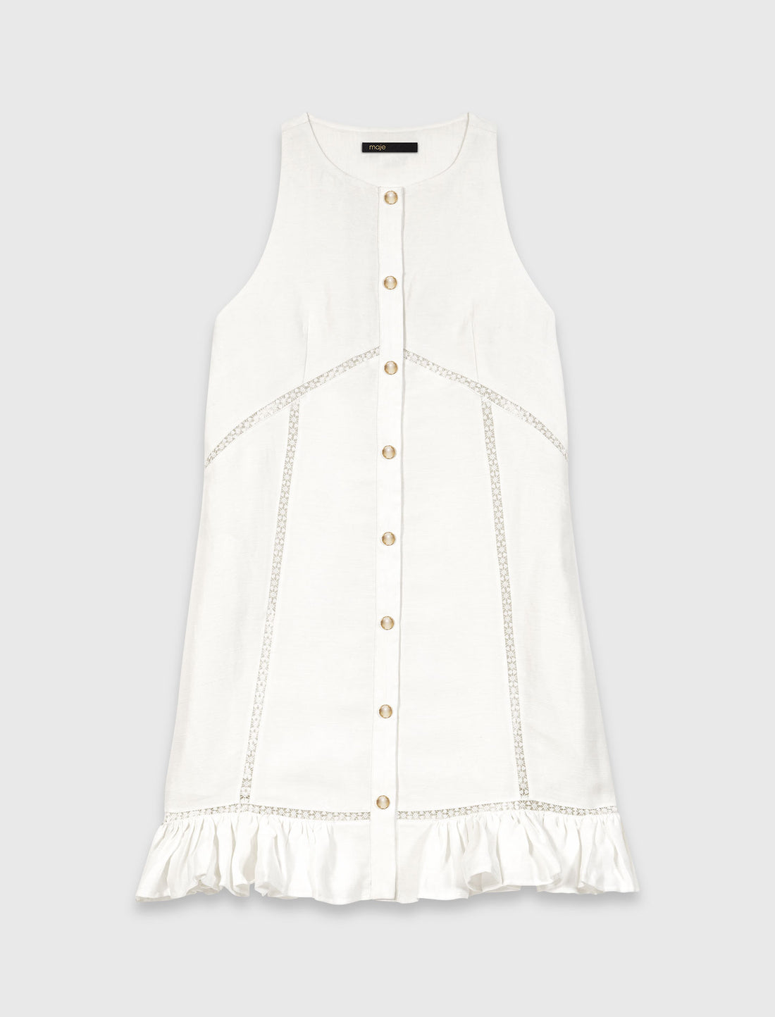 Vestido de mezcla de lino bordado