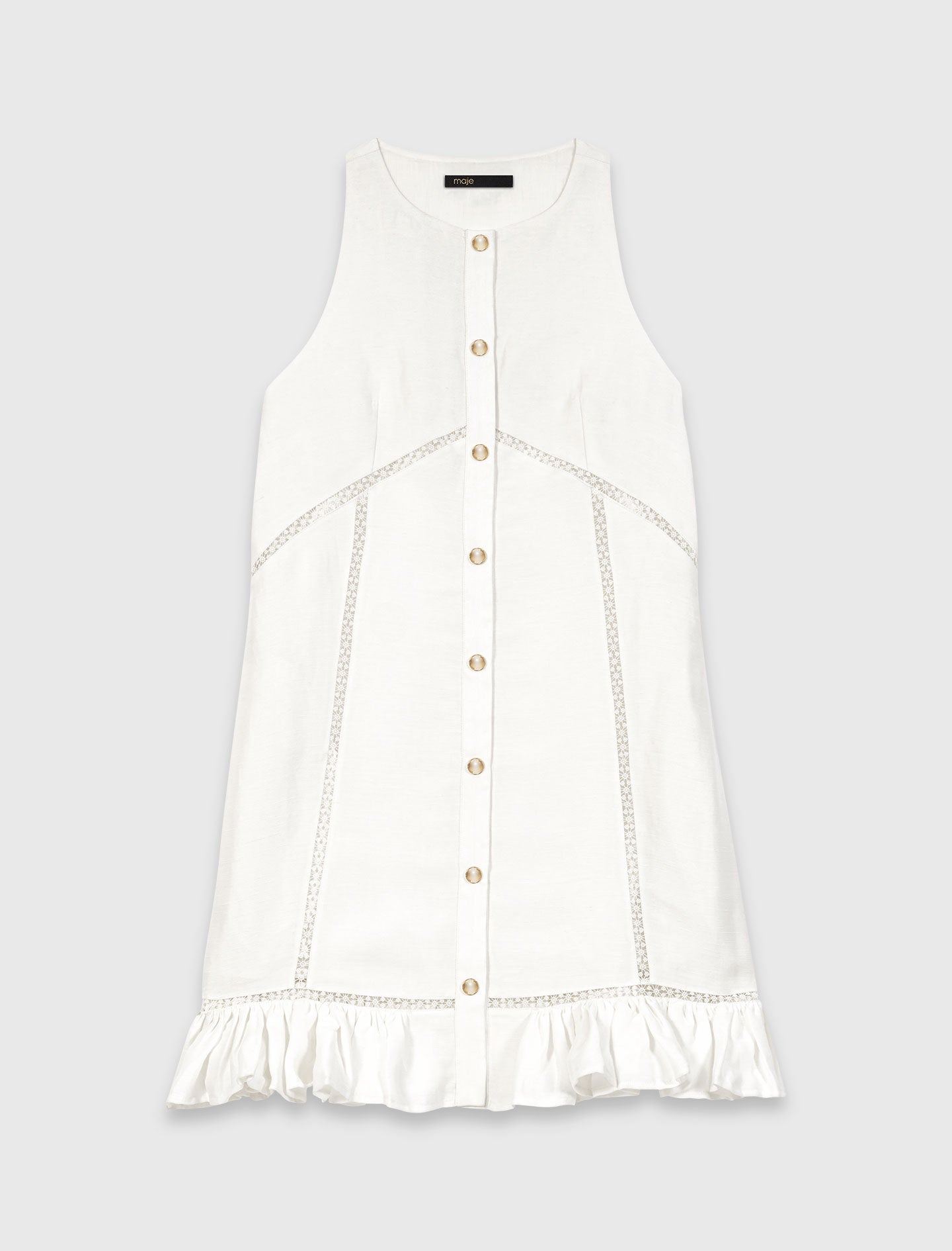 Vestido de mezcla de lino bordado