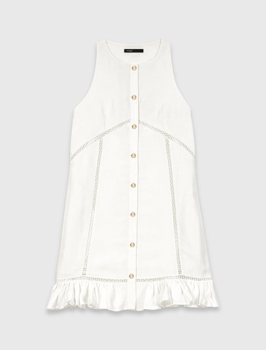 Vestido de mezcla de lino bordado
