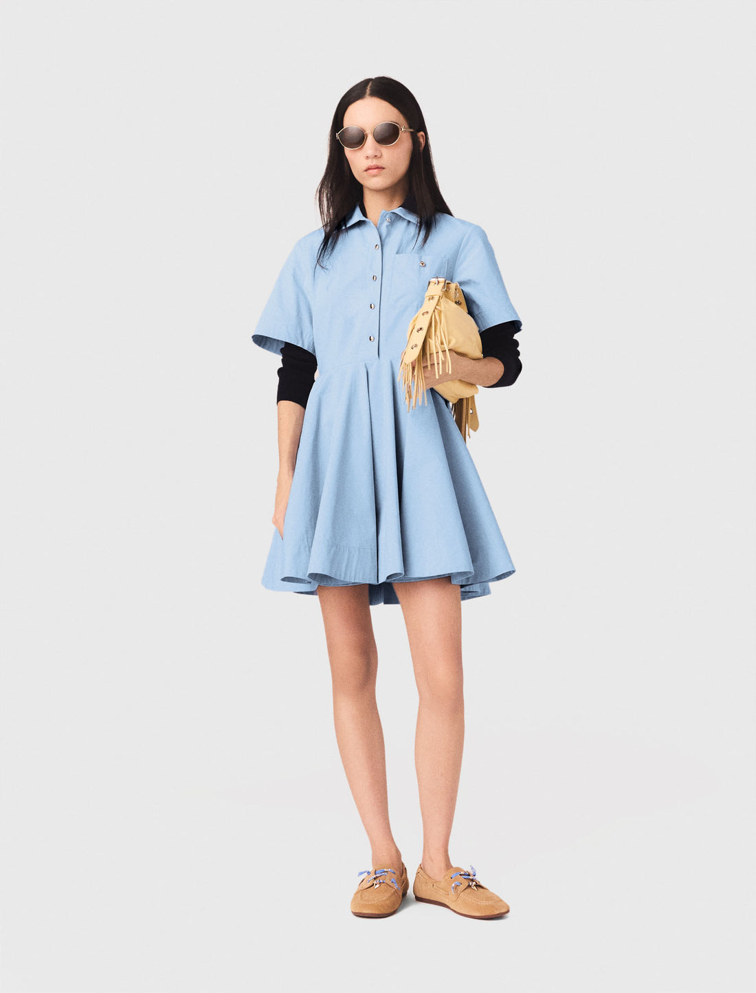 Vestido camisero acampanado