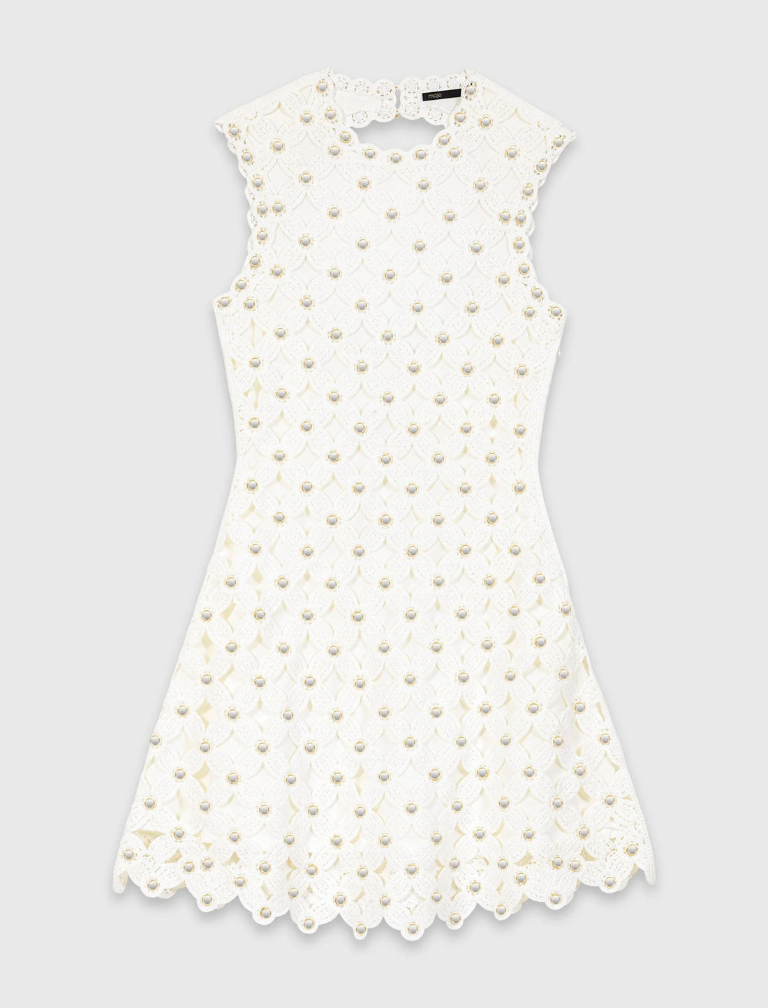 Vestido de ganchillo con espejos