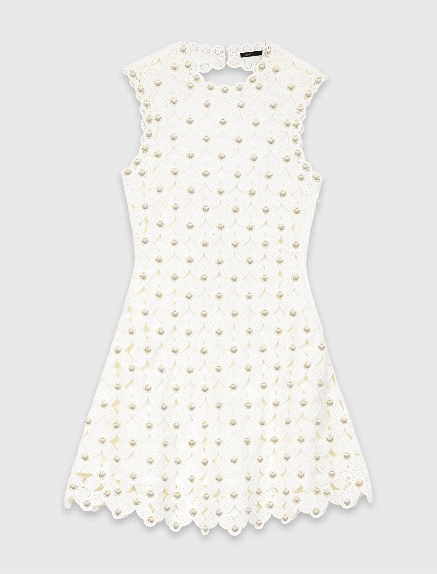 Vestido de ganchillo con espejos