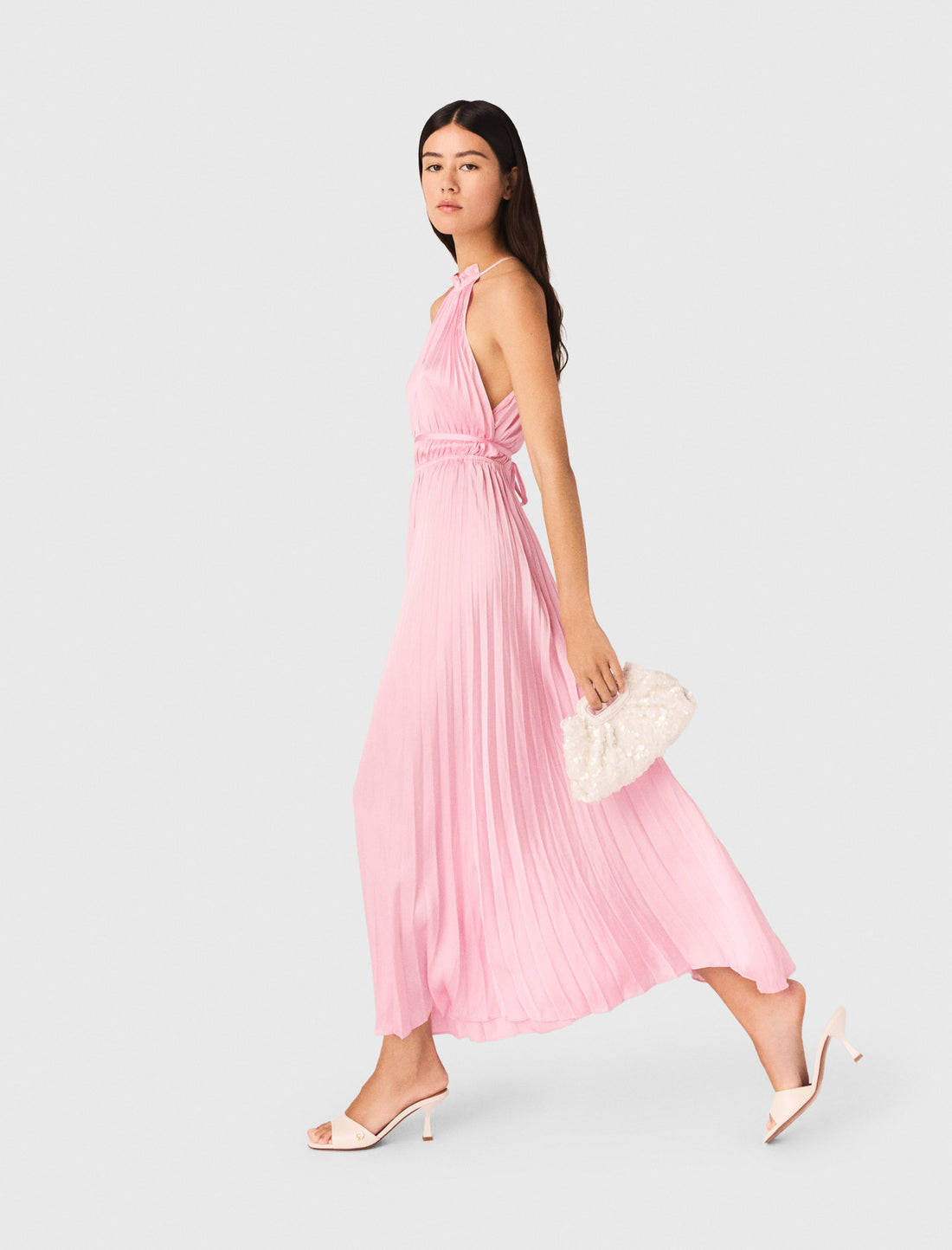 Vestido largo plisado
