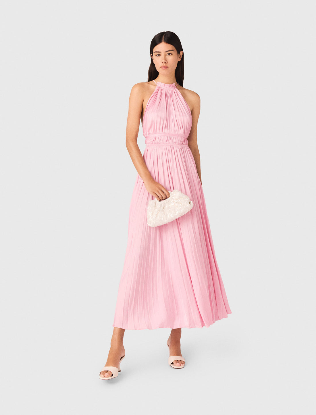 Vestido largo plisado