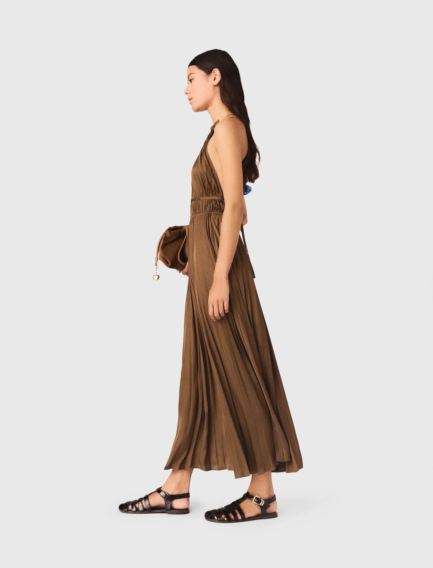 Vestido largo plisado