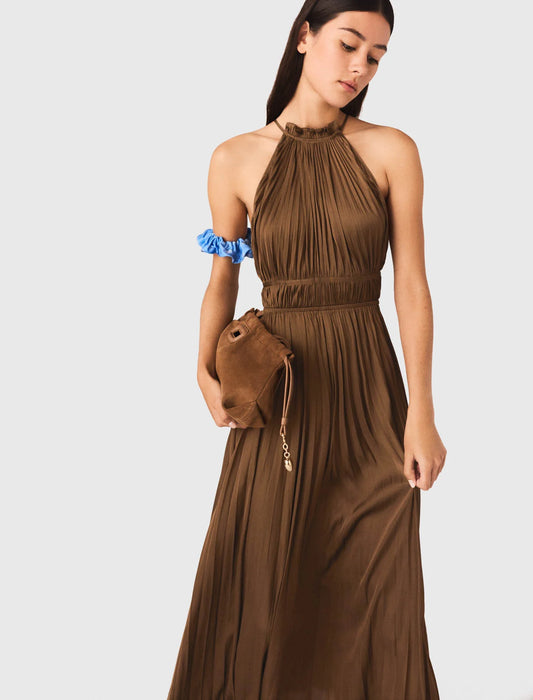 Vestido largo plisado