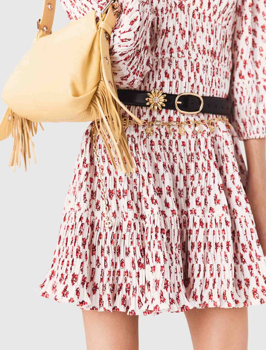 Vestido plisado estampado
