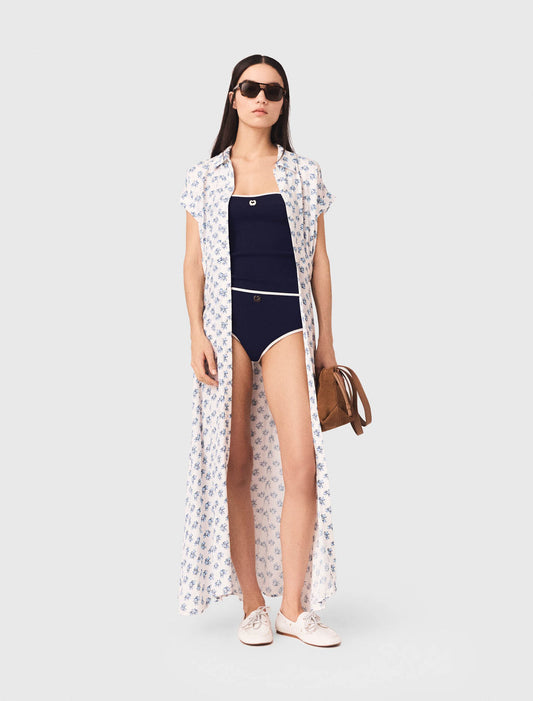 Vestido largo estampado jacquard