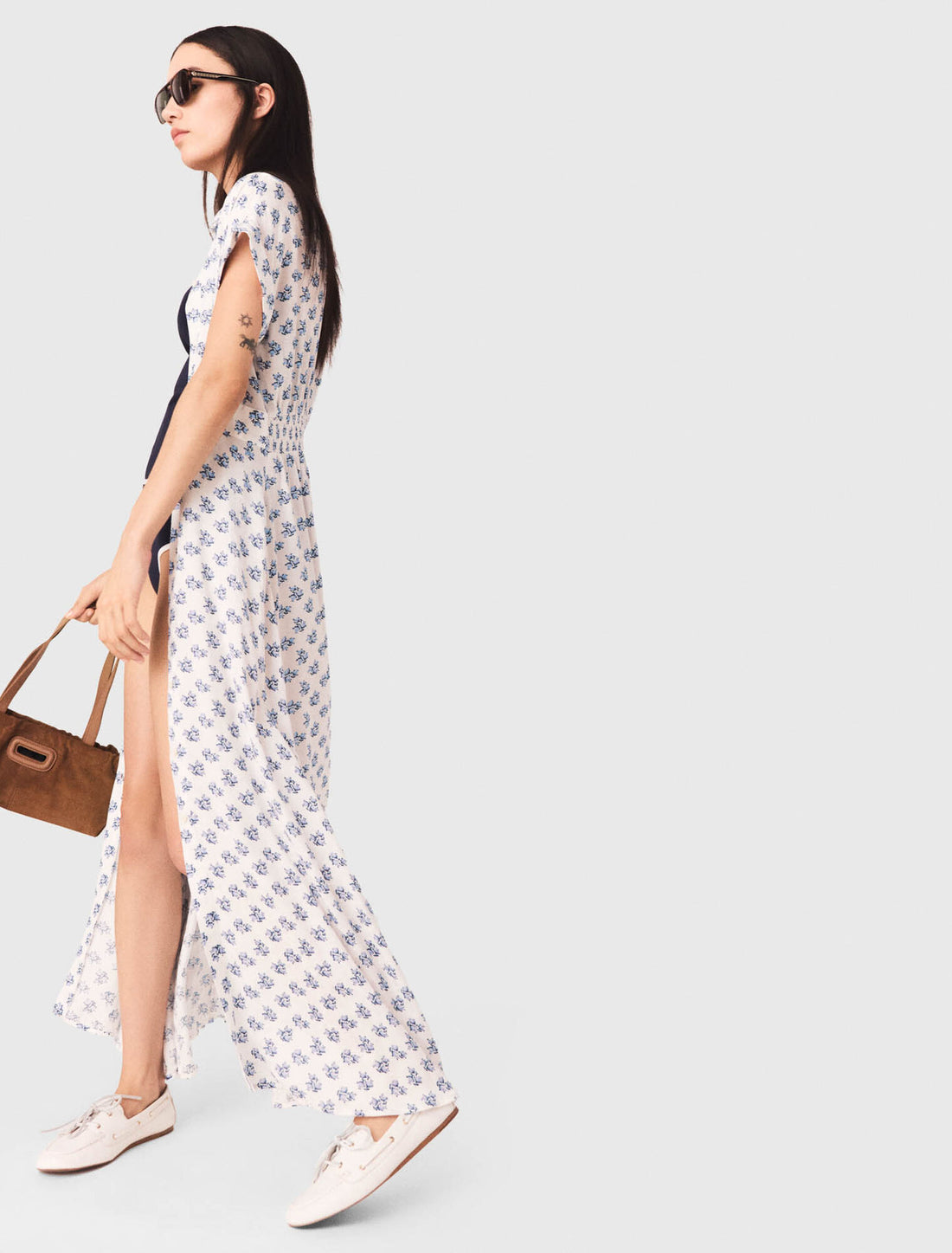 Vestido largo estampado jacquard