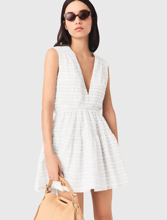 Vestido corto evasé espalda abierta