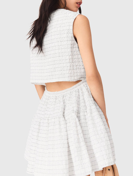 Vestido corto evasé espalda abierta