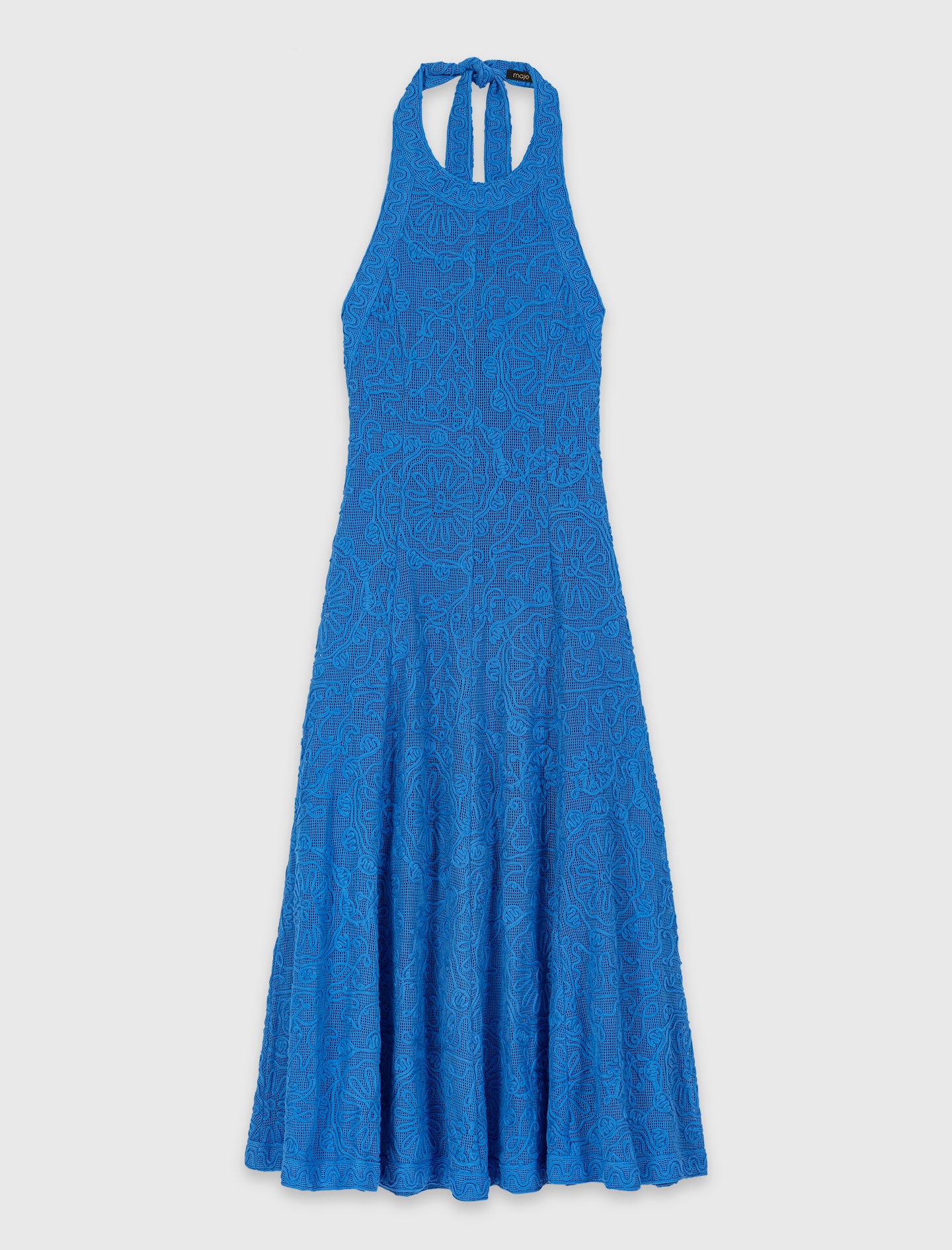 Vestido largo de guipur sin espalda