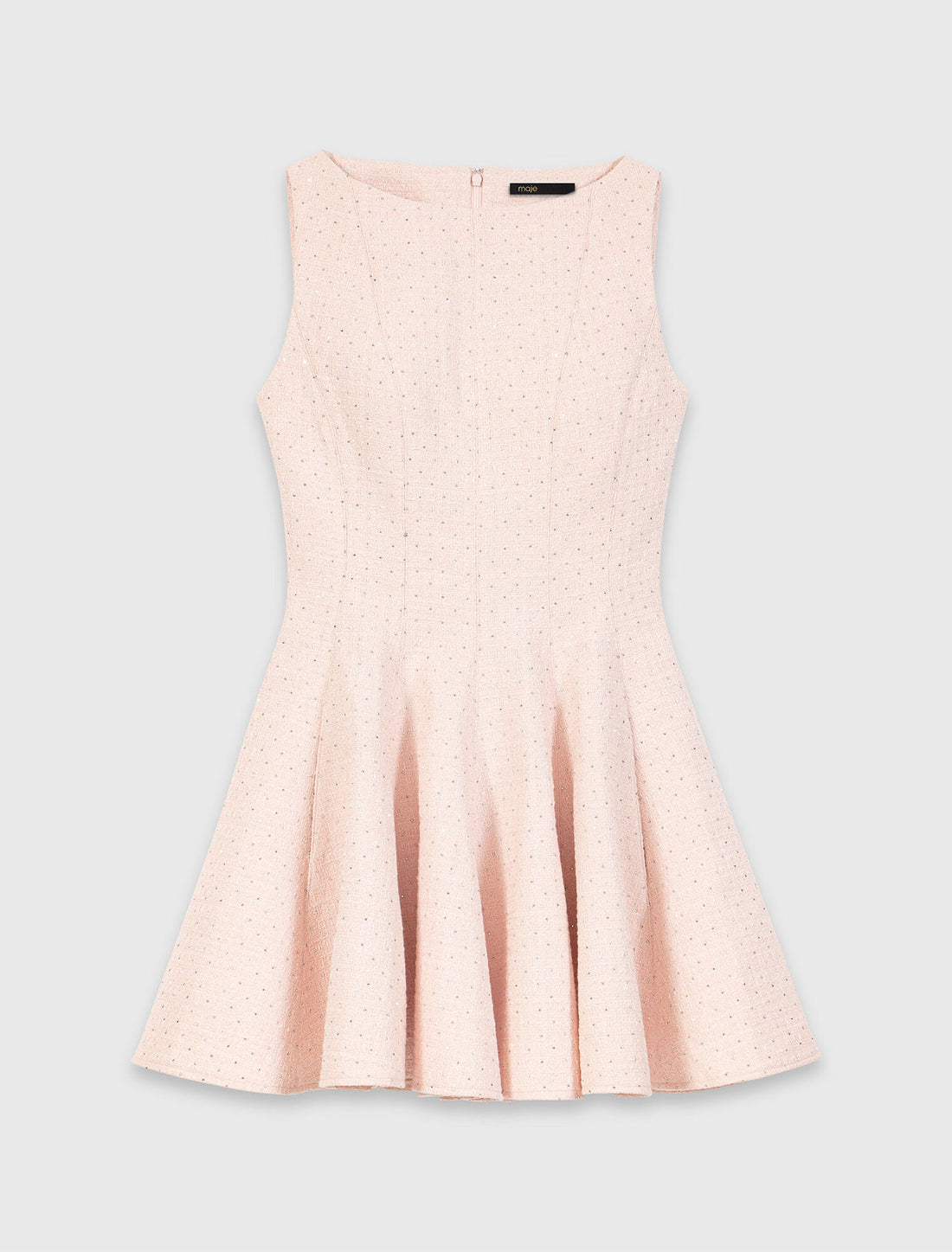 Vestido corto acampanado de tweed
