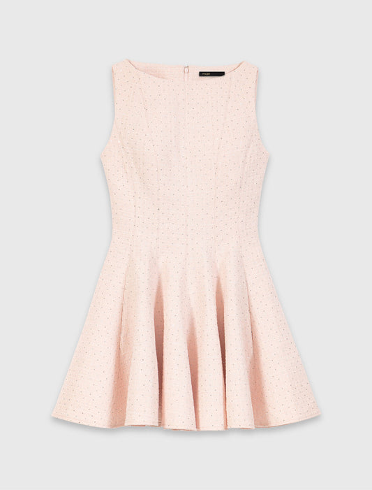 Vestido corto acampanado de tweed