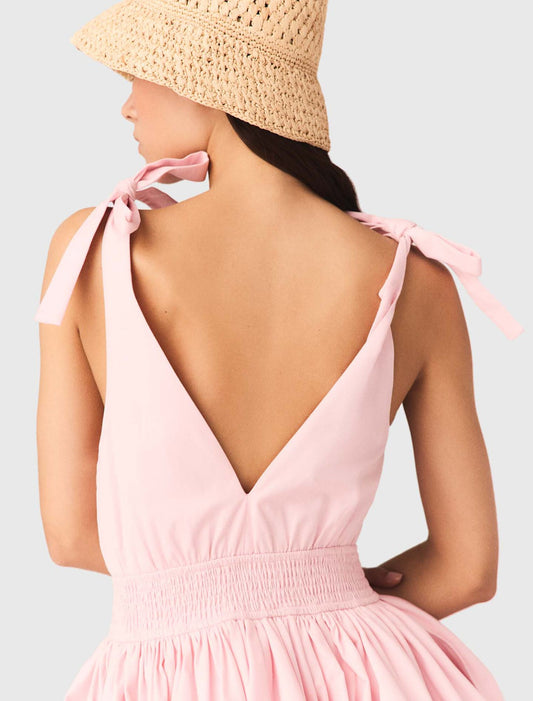 Vestido corto acampanado de algodón