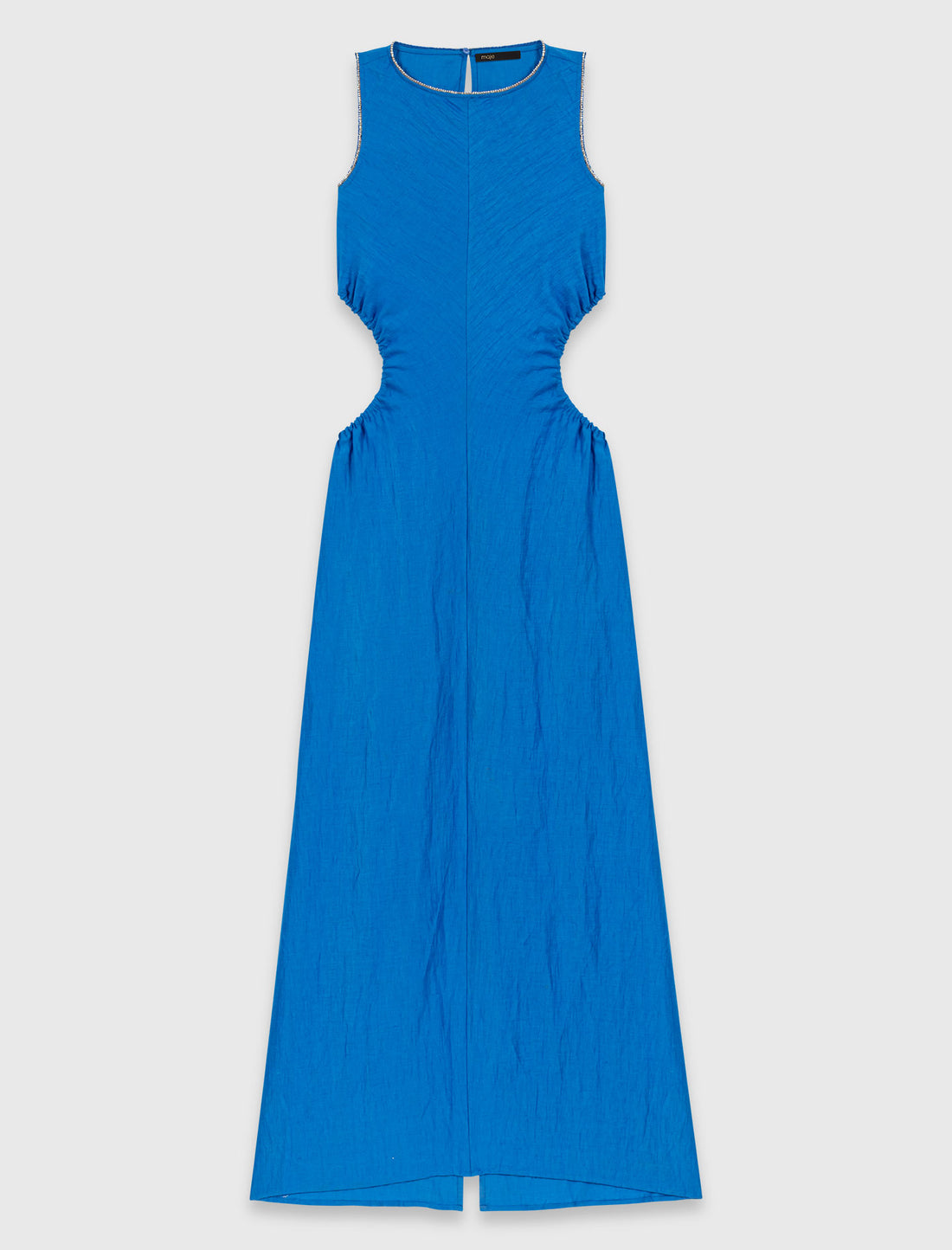Vestido midi lino mixto sin espalda