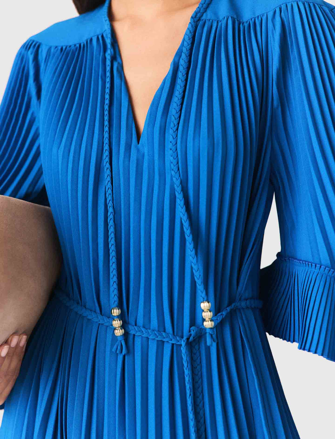 Vestido corto plisado