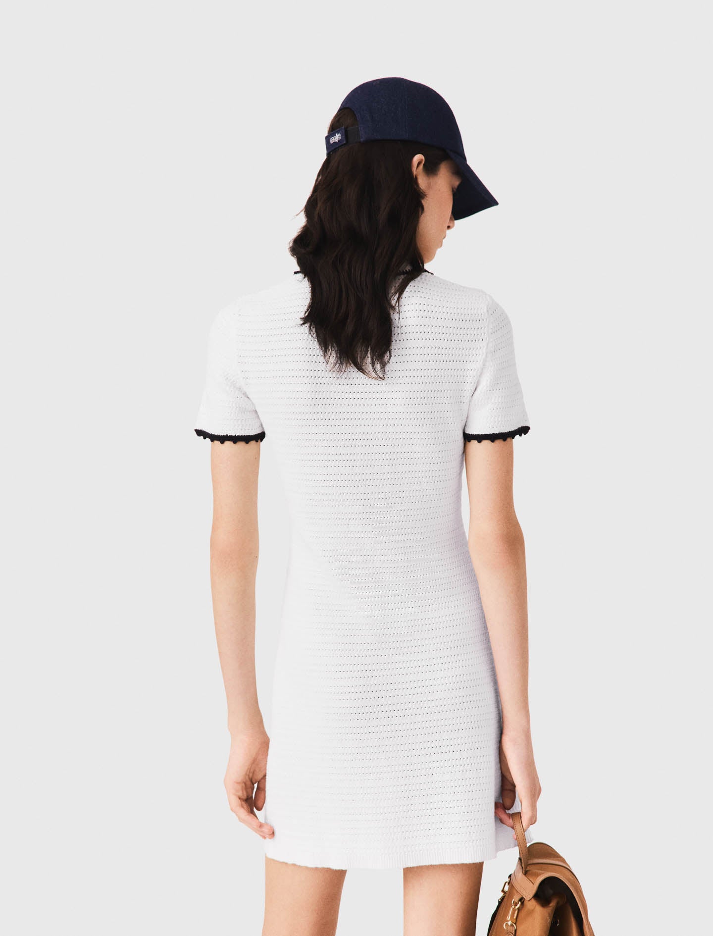 Vestido polo de punto con ganchillo