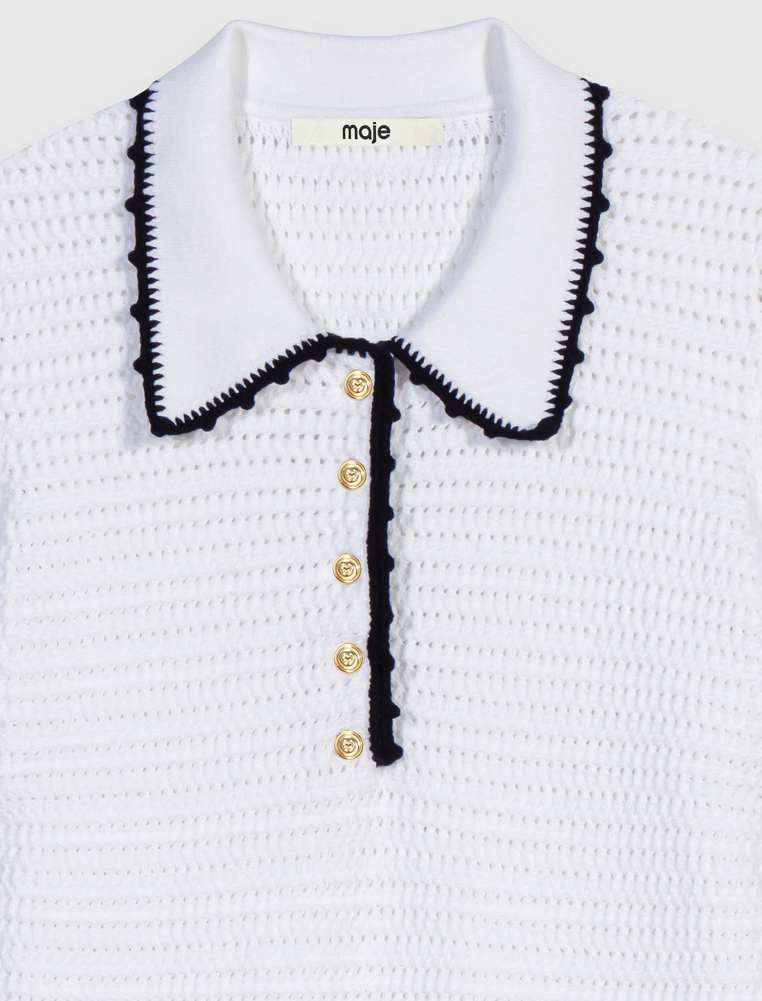 Vestido polo de punto con ganchillo