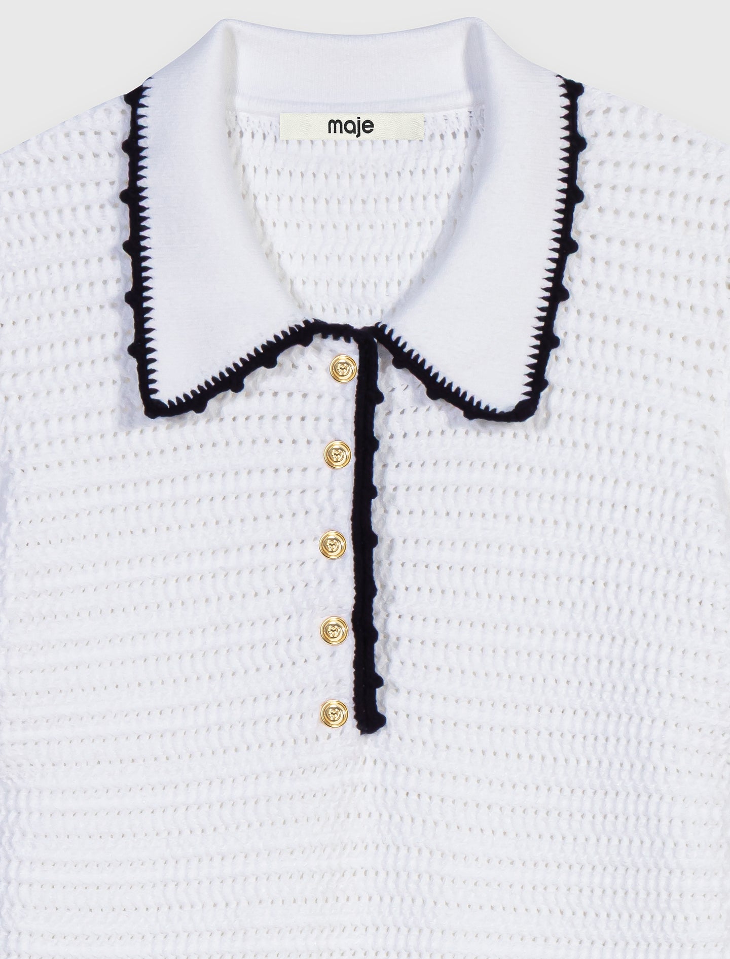 Vestido polo de punto con ganchillo