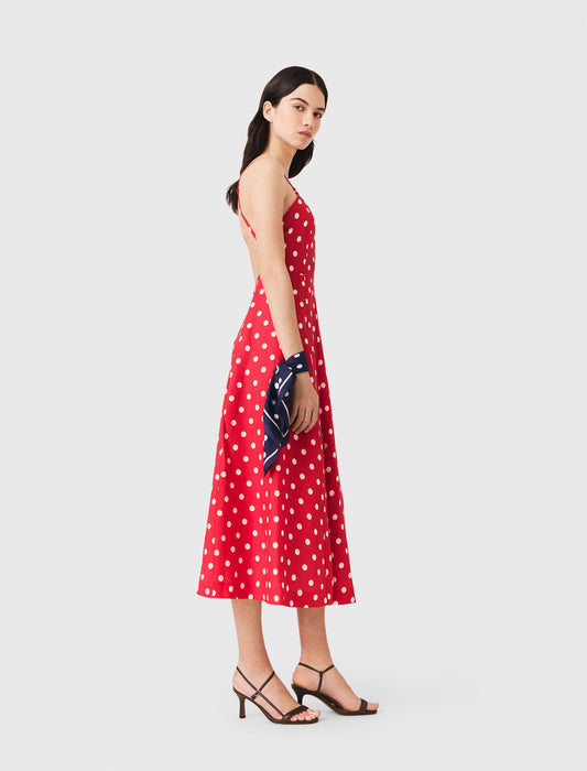 Vestido largo lino sin espalda