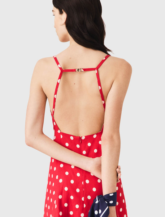 Vestido largo lino sin espalda