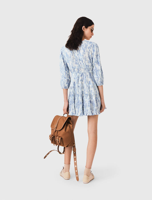 Vestido plisado estampado
