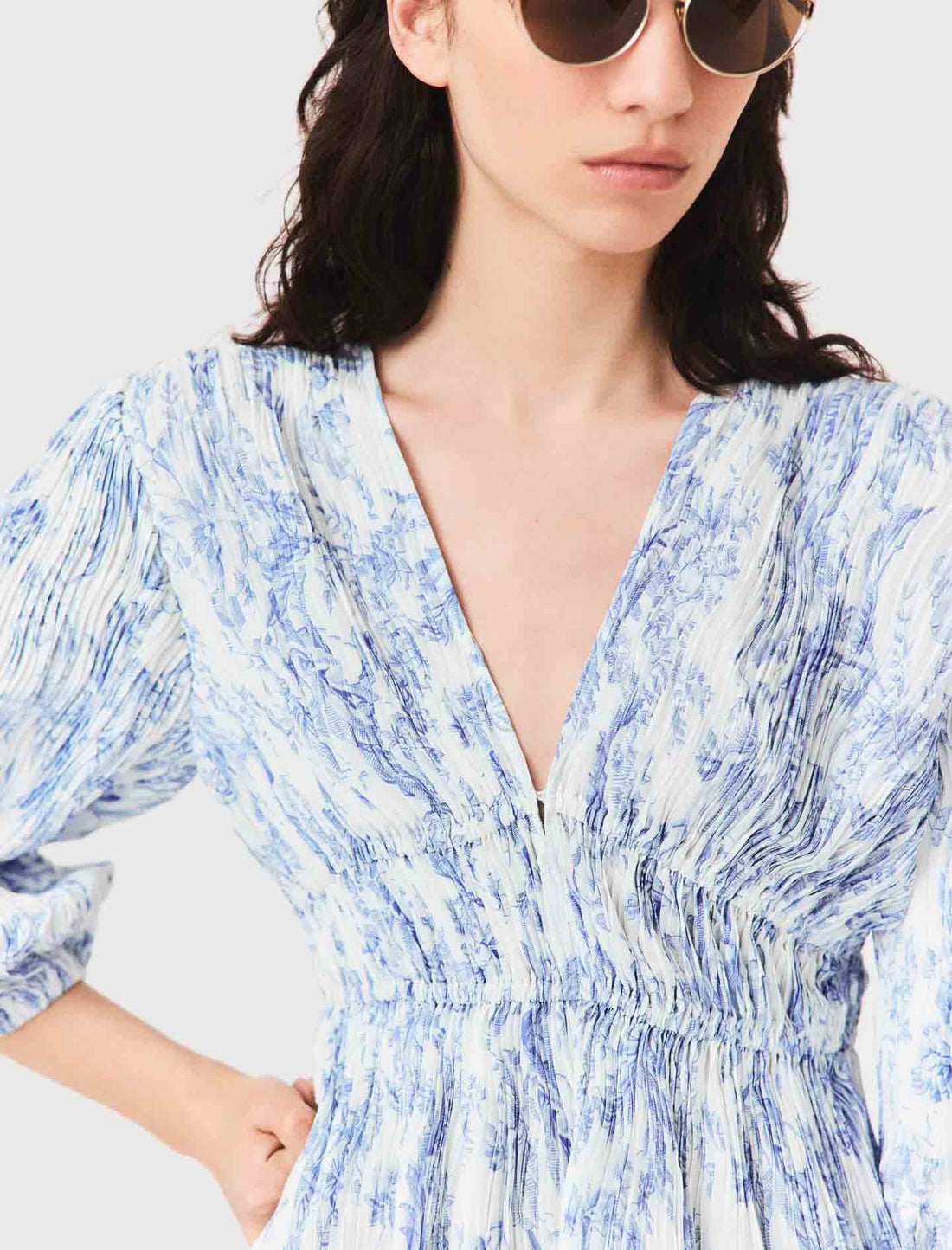 Vestido plisado estampado