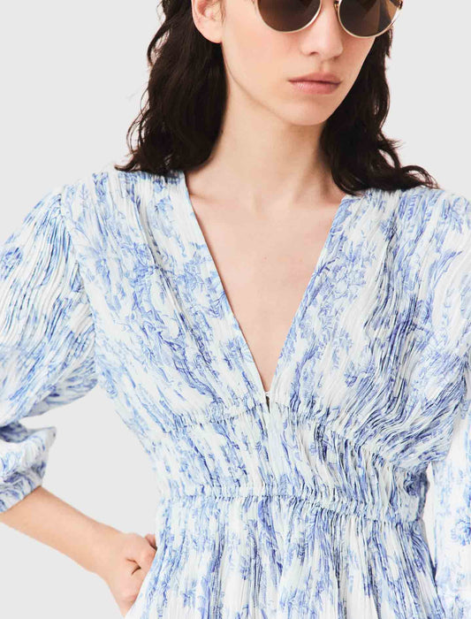 Vestido plisado estampado