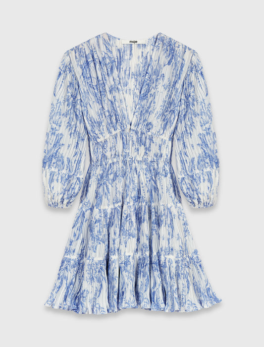 Vestido plisado estampado